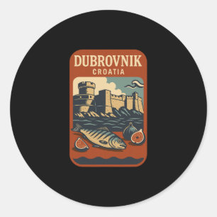 Adesivo Lembrança de Dubrovnik Croácia Comida Croata E Via