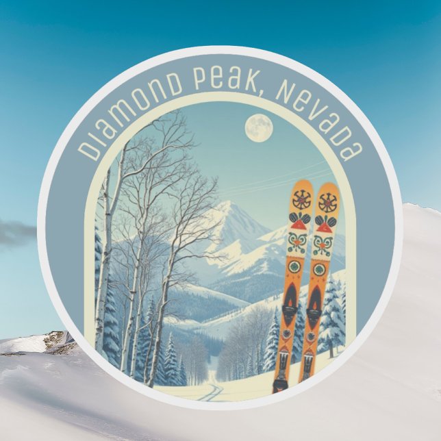 Adesivo Lembrança de esqui do Diamond Peak Nevada (Criador carregado)