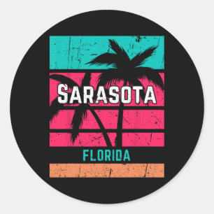 Adesivo Lembrança de Férias em Sarasota Flórida Surf Vinta