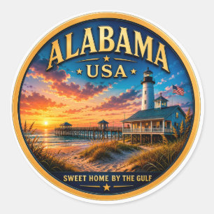 Adesivo Lembrança de Viagem do Encanto do Sul do Alabama
