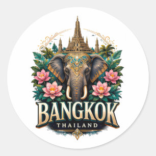 Adesivo Lembrança de Viagem Elefante Banguecoque Tailândia