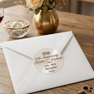 Adesivo Lembrança personalizada de 50 anos de casamento