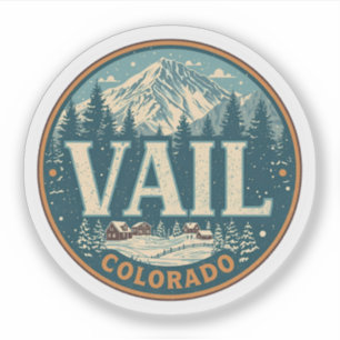 Adesivo lembranças de verão ao ar livre vintage Vail color
