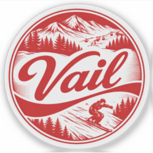 Adesivo lembranças do teleférico ao ar livre vintage Vail 