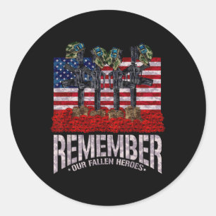 Adesivo Lembre-se de Fallen Heroes Poppy Memorial Day Vete