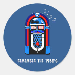 Adesivo Lembrem-se da década de 1950, texto branco sobre c