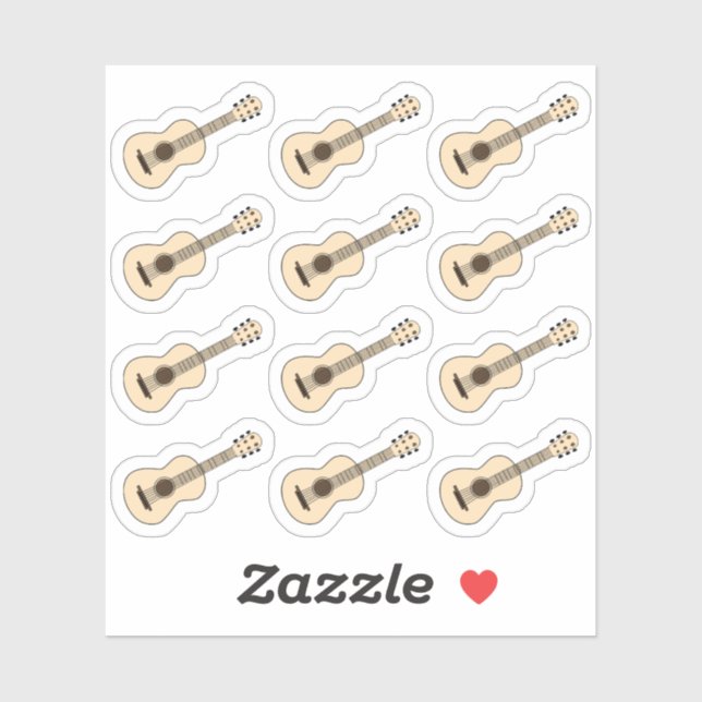 Adesivo Lembrete da lição de música do violão clássico Buj (Folha)