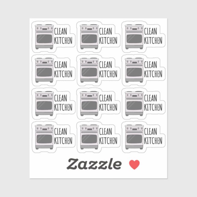 Adesivo Lembrete da Limpeza de Fogão da Cozinha Limpa (Folha)