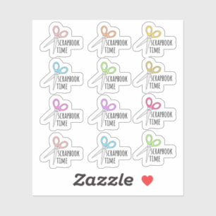 Adesivo Lembrete da Tesoura do Tempo do Scrapbook Bujo Pla