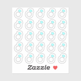 Adesivo Lembrete de Anel de Diamante Planejador de Casamen