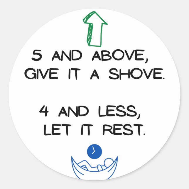 Adesivo Lembrete de Matemática: 5 e acima dão-lhe um empur (Frente)