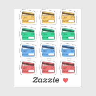 Adesivo Lembrete de Pagamento de Empréstimo Cartões de Cré