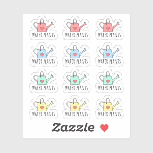 Adesivo Lembrete de Regar Plantas Planejador de Regadores  (Folha)