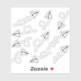 Adesivo Lembrete de Viagem de Avião de Papel Planejador De