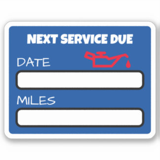 Adesivo Lembrete personalizável de mudança de óleo em grão