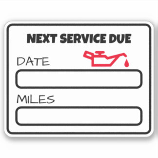 Adesivo Lembrete personalizável de mudança de óleo em grão