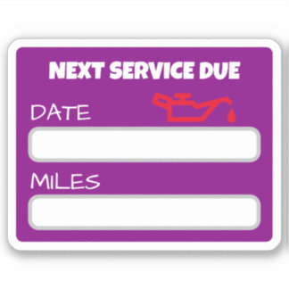 Adesivo Lembrete personalizável de mudança de óleo em grão