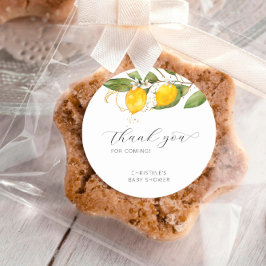 Adesivo Lemon Bright Citrus Floral Chá de fraldas Obrigado