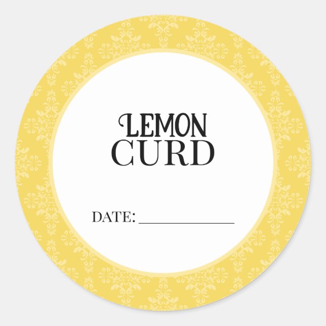 Adesivo Lemon Curd Canning Lid Labels (Frente)