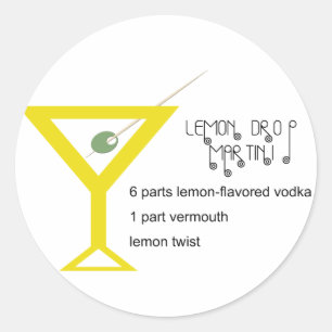 Adesivo Lemon Drop Martini Stickers