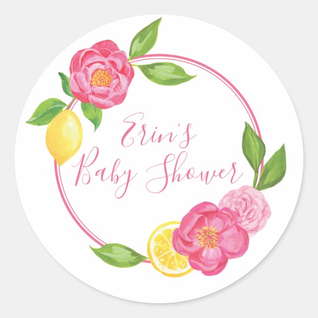 Adesivo Lemon Floral Personalizado Obrigado A Vinheta De E (Frente)