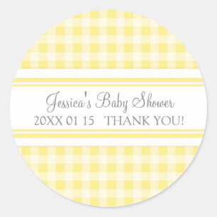 Adesivo Lemon Gingham Chá de fraldas Favor Stickers