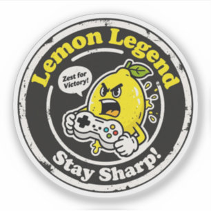 Adesivo "Lemon Legend" Comida de Jogos Trocadilho Gráfico 