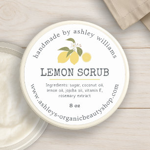 Adesivo Lemon Scrub Orgânico Skincare Jar