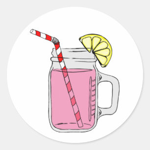Adesivo Lemonade Mason Jar Rosa