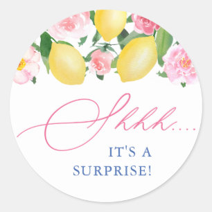 Adesivo Lemons Floral Shhh Surprise Party