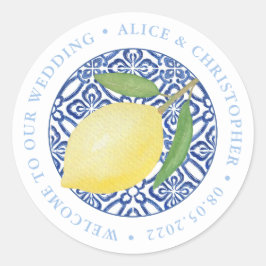 Adesivo Lemons Positano Bem-Vindo Ao Nosso Casamento Fora