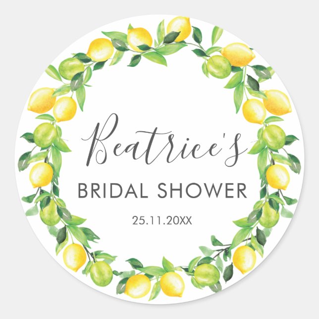 Adesivo Lemons Wreath Chá de panela Obrigado (Frente)