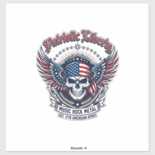 Adesivo Lenço Patriótico Rocker Old Glory Música Rock Meta