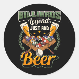 Adesivo Lenda Billiard Apenas Adicione Cerveja Engraçado S