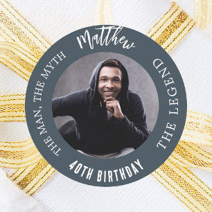 Adesivo Lenda do mito da cinza de carvão de aniversário