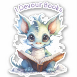 Adesivo *~* Lendo Dragão Bebê - EU DEVRO LIVROS AP88