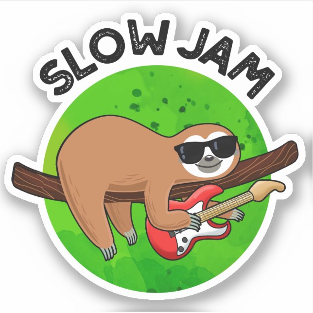 Adesivo Lenta Jam Funny Music Animal Pun (Frente)