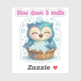 Adesivo Lentamente para Baixo e Sorria - Coruja