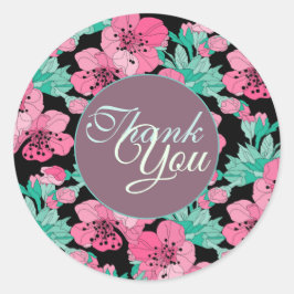 Adesivo Lente De Cereja Decorativa Desenhada À Mão Obrigad