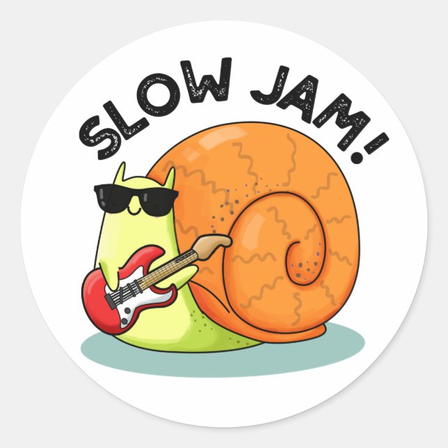 Adesivo Lento Jam Funny Music Snail Pun (Frente)