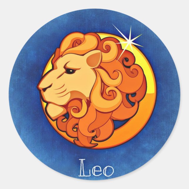 Adesivo Leo Horoscope Sinal Lion Símbolo Astrologia Sticke (Frente)