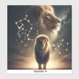 Adesivo Leo Zodiac Art - Leão Majestoso e Constelação.