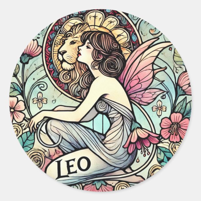 Adesivo Leo Zodiac Fairy Astrology Sign Fairies (Frente)