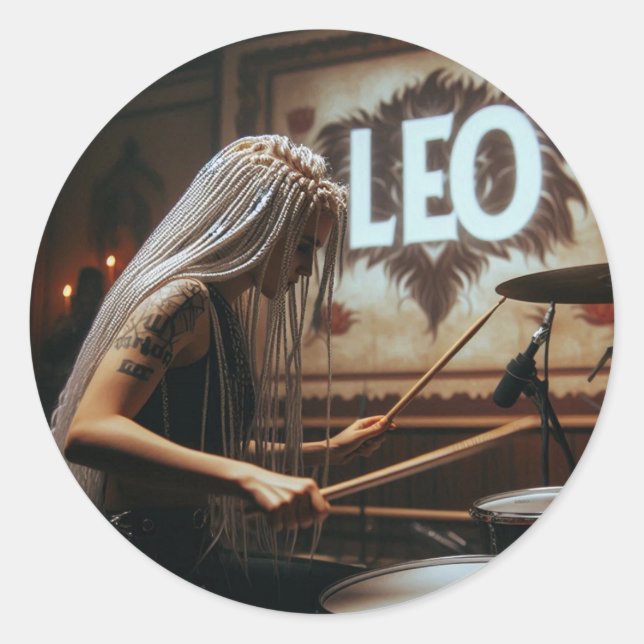 Adesivo Leo Zodiac Musical Drums (Frente)