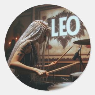 Adesivo Leo Zodiac Musical Drums