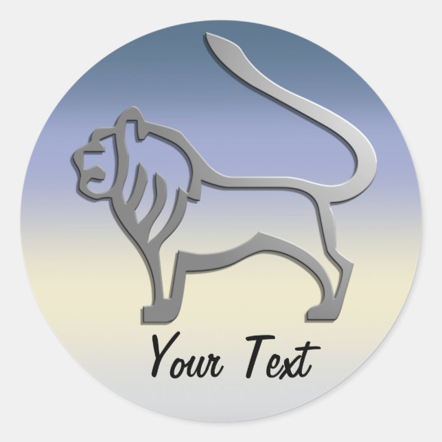 Adesivo Leo Zodiac - Sinal de Leão em Prata Leve (Frente)