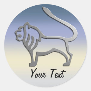 Adesivo Leo Zodiac - Sinal de Leão em Prata Leve