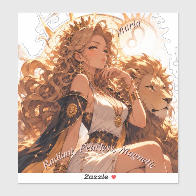 Adesivo Leo Zodiac Sticker Personalized Astrology Gift (Folha)