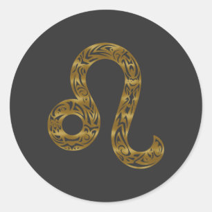 Adesivo Leo Zodiac - Tribal Dourado