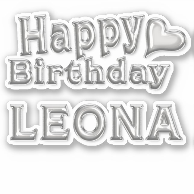 Adesivo Leona Happy Birthday silver Aufkleber Sticker (Frente)